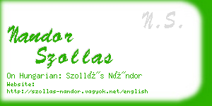 nandor szollas business card